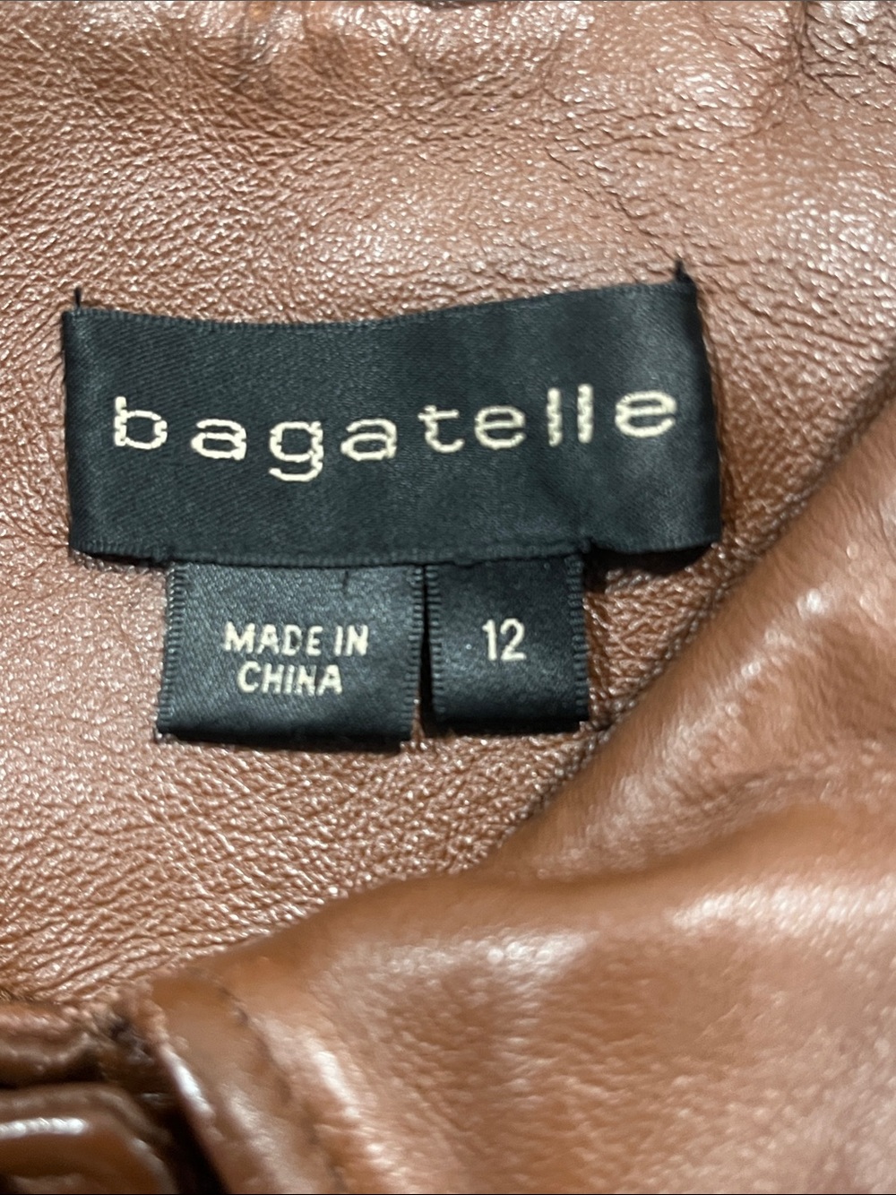 bagatelle Brown Leather Button-Front Jacket 12 - Picture 8 of 11